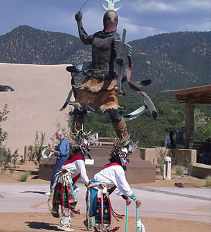Deer dancers on the plaza